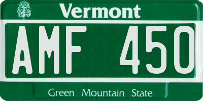 VT license plate AMF450