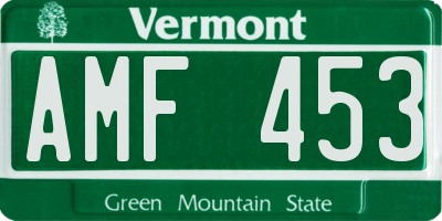 VT license plate AMF453