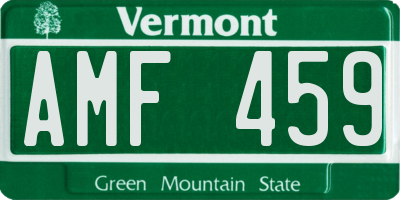 VT license plate AMF459