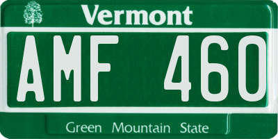 VT license plate AMF460