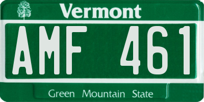 VT license plate AMF461
