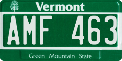 VT license plate AMF463