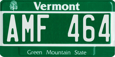 VT license plate AMF464