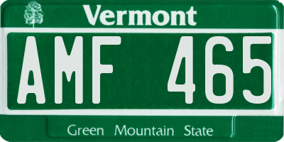 VT license plate AMF465