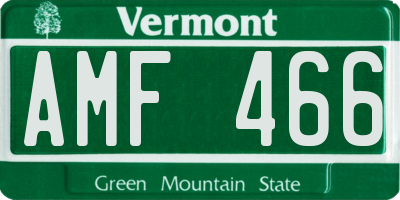 VT license plate AMF466