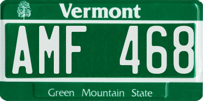 VT license plate AMF468