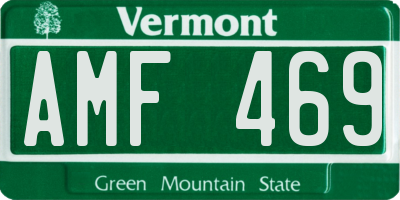 VT license plate AMF469