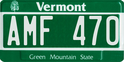 VT license plate AMF470