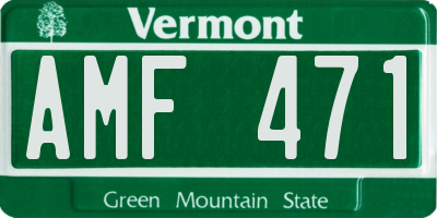VT license plate AMF471