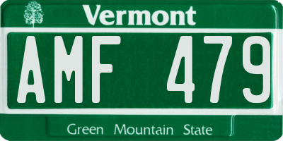 VT license plate AMF479