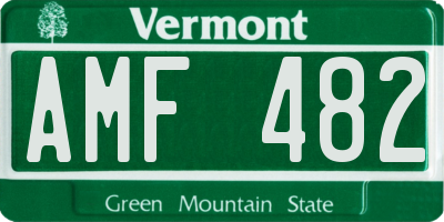 VT license plate AMF482