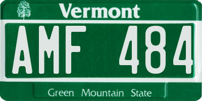 VT license plate AMF484