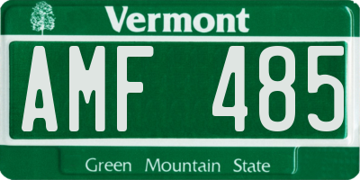 VT license plate AMF485
