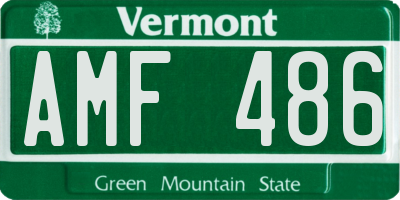 VT license plate AMF486