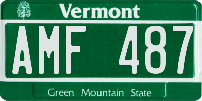 VT license plate AMF487