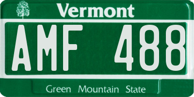 VT license plate AMF488