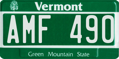 VT license plate AMF490