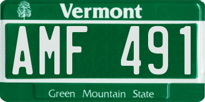 VT license plate AMF491