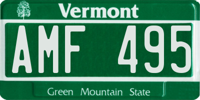 VT license plate AMF495