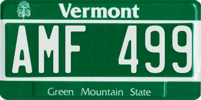 VT license plate AMF499
