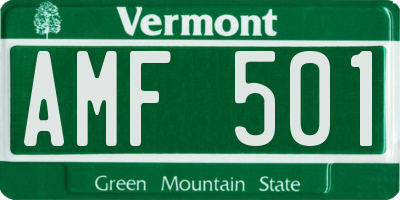 VT license plate AMF501