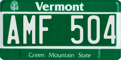 VT license plate AMF504