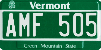 VT license plate AMF505