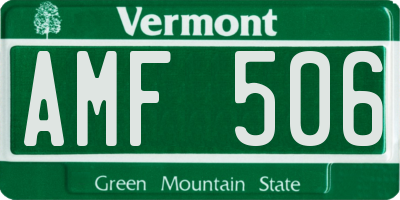 VT license plate AMF506