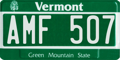 VT license plate AMF507