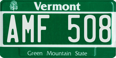 VT license plate AMF508