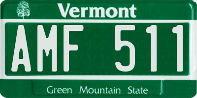 VT license plate AMF511