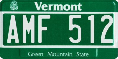 VT license plate AMF512
