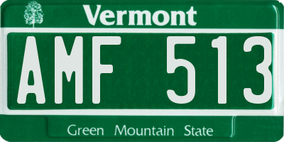 VT license plate AMF513