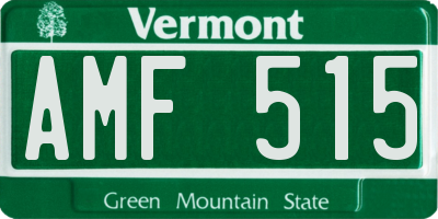VT license plate AMF515