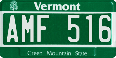 VT license plate AMF516