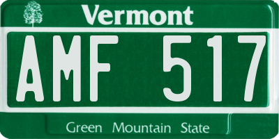 VT license plate AMF517