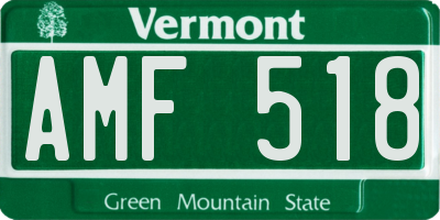 VT license plate AMF518