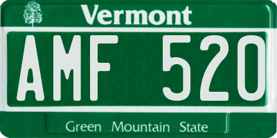 VT license plate AMF520