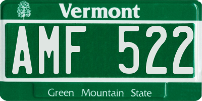 VT license plate AMF522