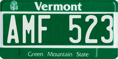 VT license plate AMF523