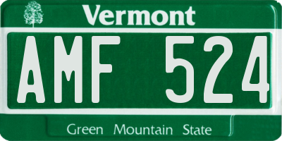 VT license plate AMF524