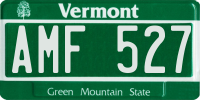 VT license plate AMF527