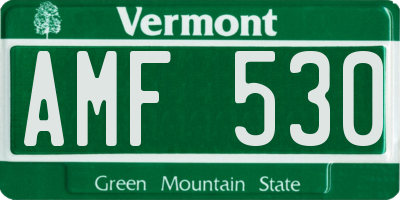 VT license plate AMF530