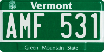 VT license plate AMF531