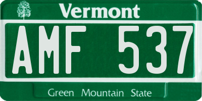 VT license plate AMF537