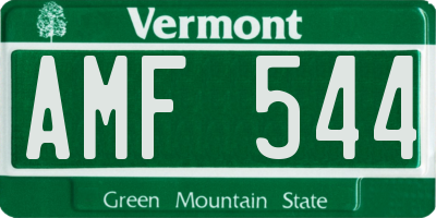 VT license plate AMF544