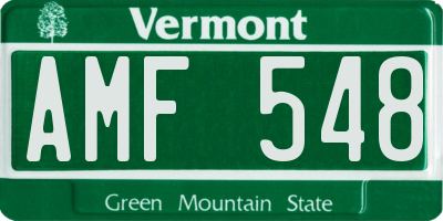 VT license plate AMF548