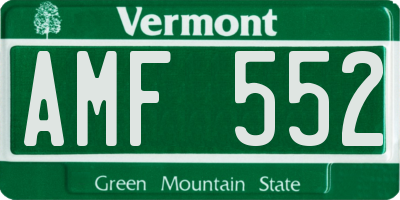 VT license plate AMF552