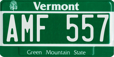 VT license plate AMF557