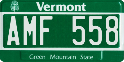 VT license plate AMF558